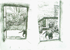 Mavis's Cat - two plate monotchrome etching - 21.5 x 15cm