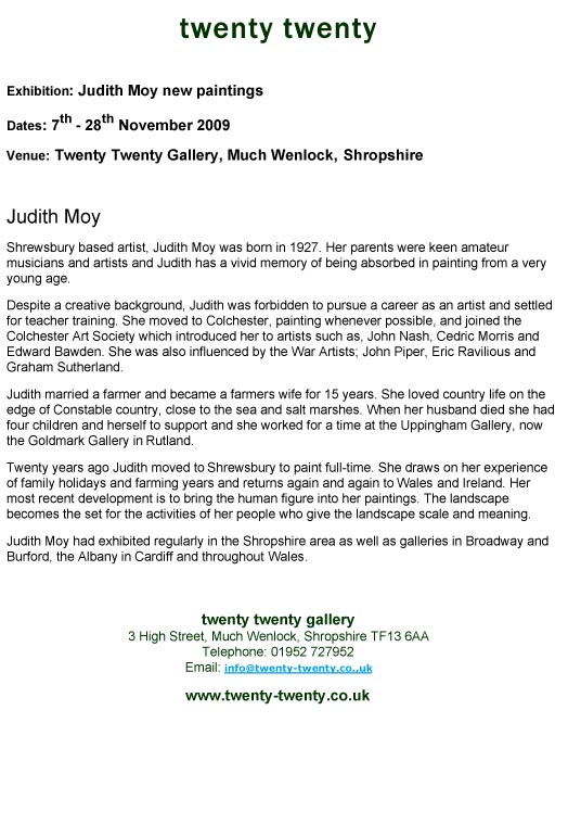 TWENTY TWENTY Judith May - Galleries magazine